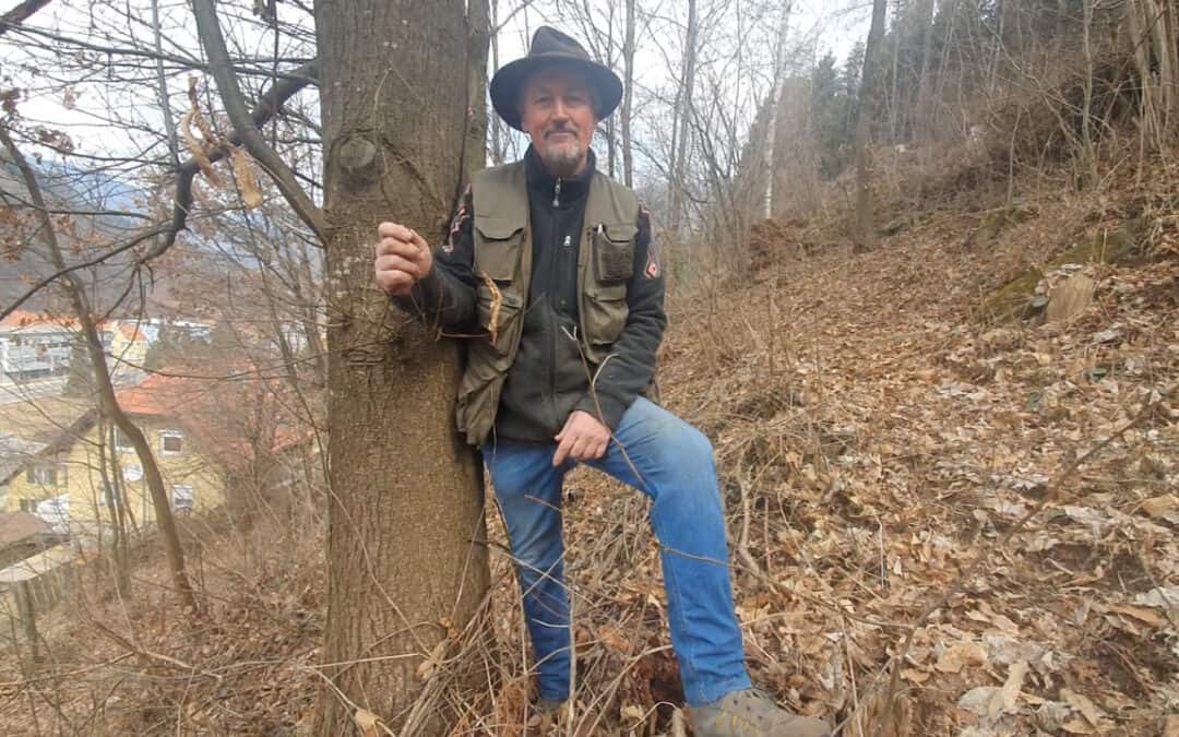 Jörg erntet nicht nur Holz, sondern auch Kastanien und Nüsse in seinem Wald
