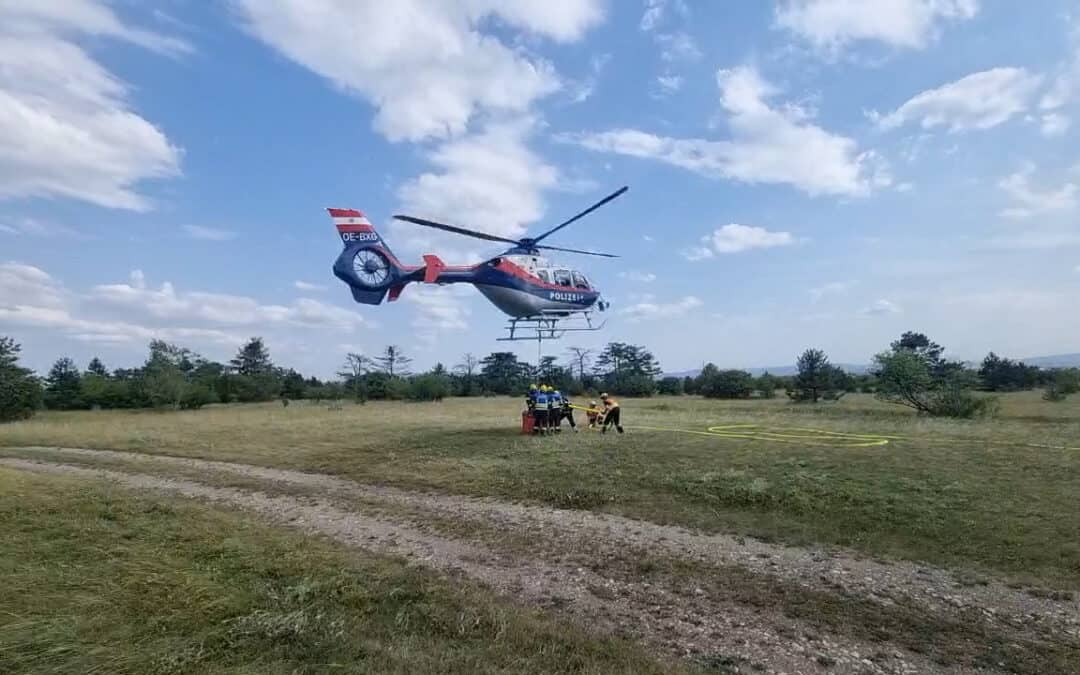 Waldbrand Luftunterstützung durch Hubschrauber
