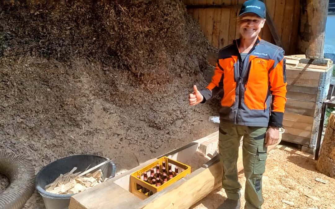 Holzverwendung, die den Durst löscht