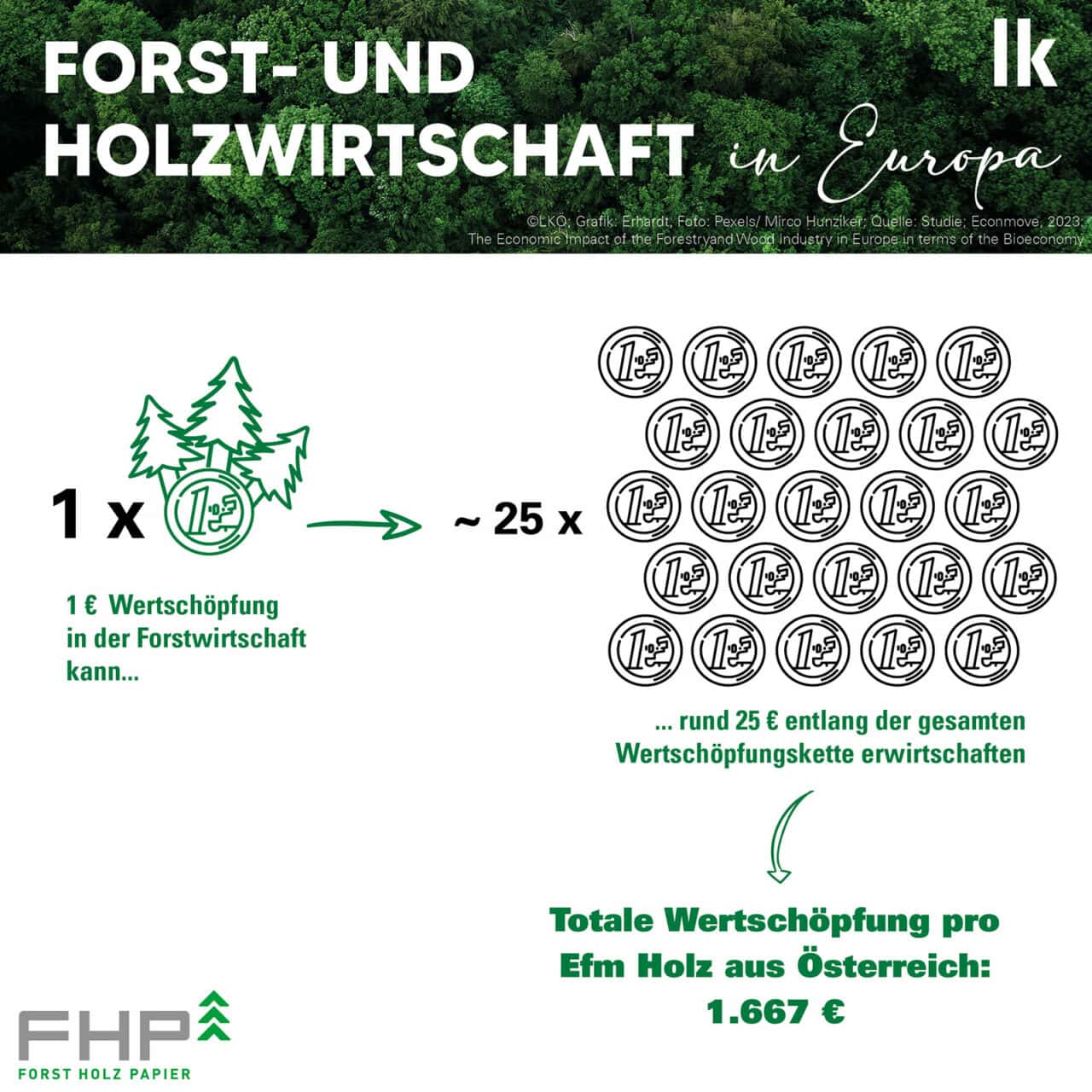 Forst und Holzwirtschaft Rolle für die Wertschöpfung in Europa enorm